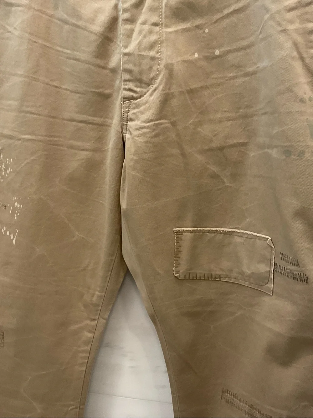 POLO Ralph Lauren KHAKI Distressed Repaired Relaxed Fit Chino Pants sz 38-30 T86